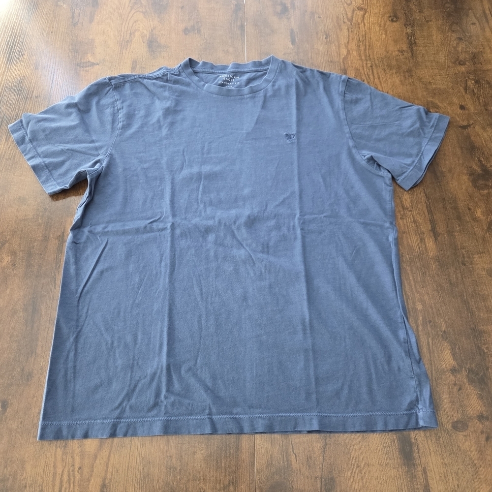 American Eagle Mens Standard Fit Tee Shirt Blue Cotton Size Medium